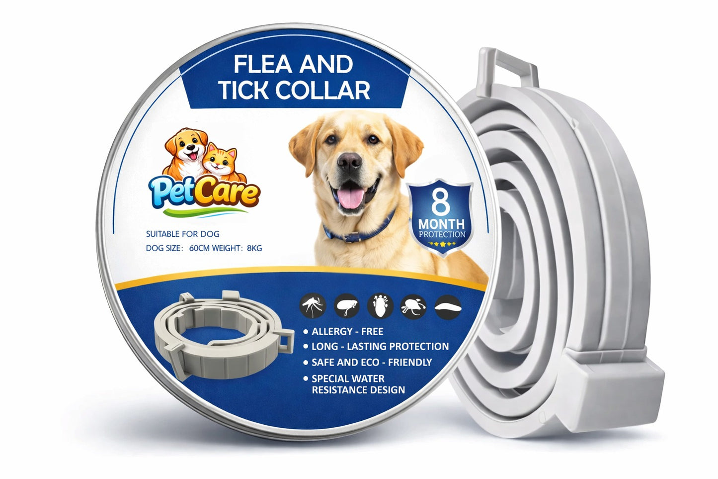 PetCare™ - Collar Antipulgas y garrapatas para Mascotas (Perro y Gato)